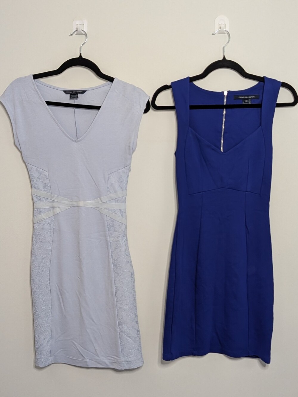 French Connection Blue Bodycon Dress Bundle Size 0 - Fitted, Sleeveless